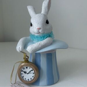 Easter White Rabbit Figurine with Pocket Watch